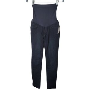 Indigo Blue Dark Wash Slim Straight Maternity Secret Belly Jeans